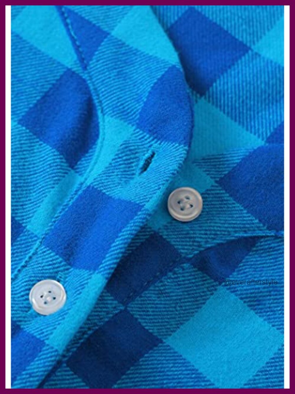 Plaid Cotton Flannel Nightgown 3/4 Sleeve Henley Midi Sleepwear - Picture 2 of 4
